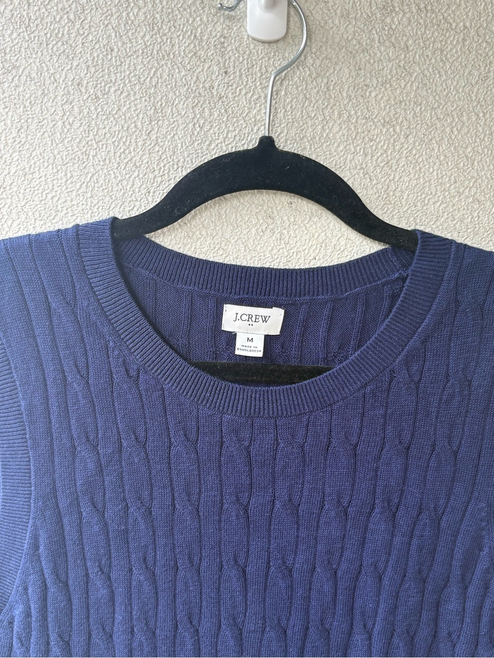 J.Crew Navy Cable Knit Cotton Sweater Vest M Preppy Academia. - Picture 11 of 11